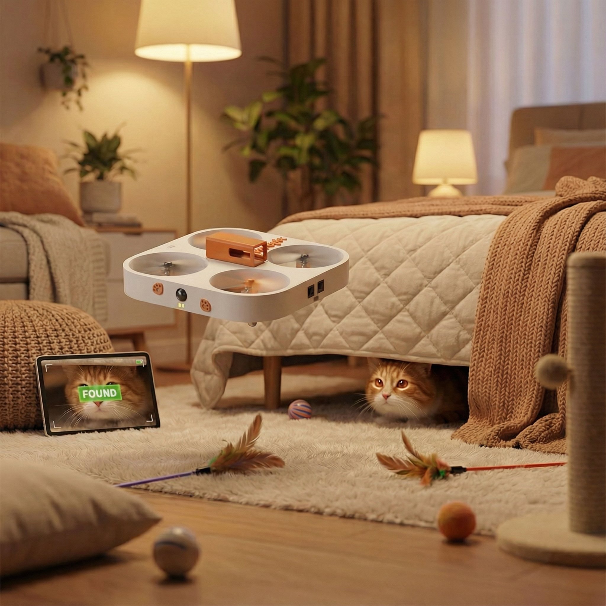 Demo frames: cat POV, following sequence